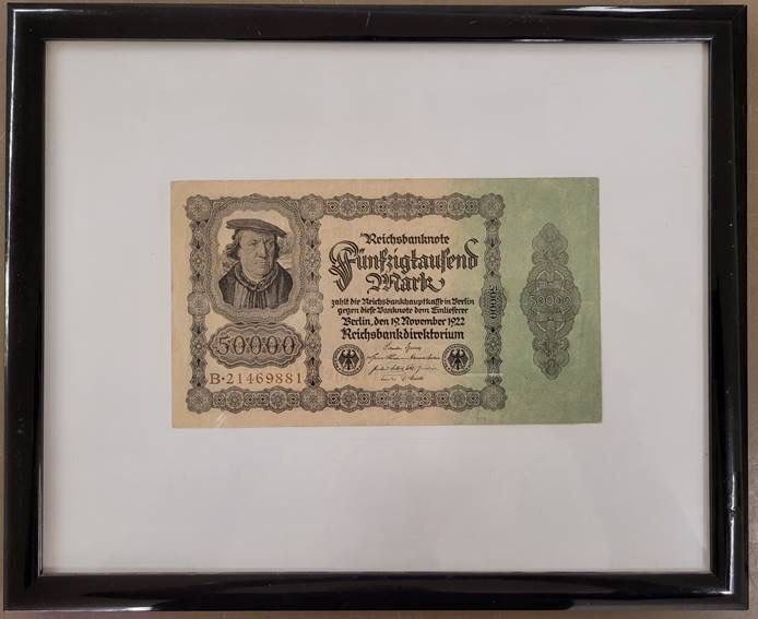 Banknoten: Original Reichsbanknote 50'000 Mark – Gebraucht aus Wädenswil von pegli17