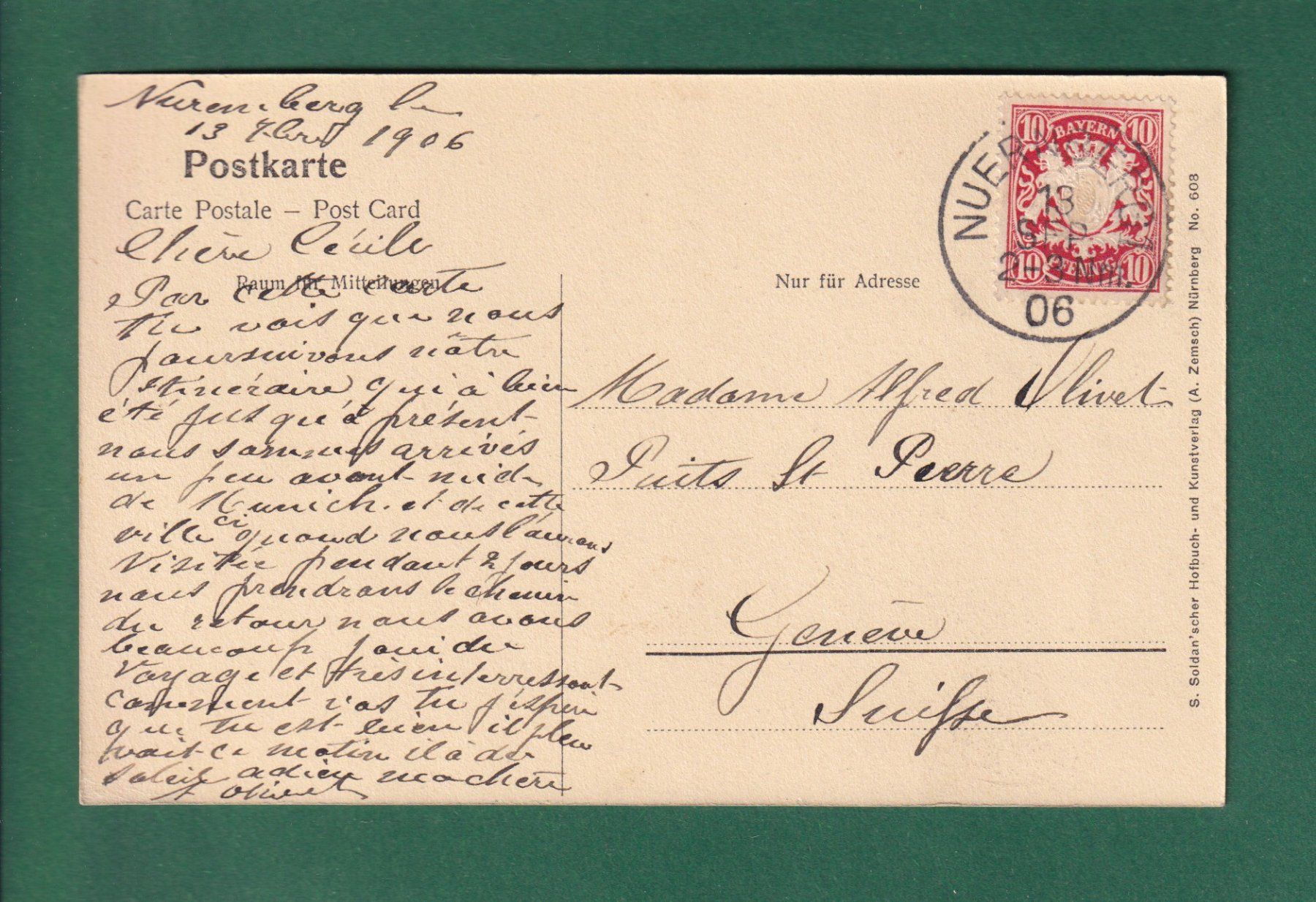 Ansichtskarten: NÜRNBERG - Lorenzkirche - 1906 – Gebraucht aus Pully von nicecards-shop 1