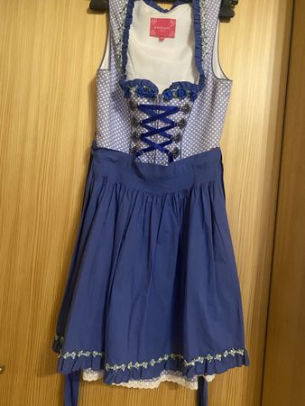 Dirndl Kleid Krüger Madl blau gepunktet Grösse 34