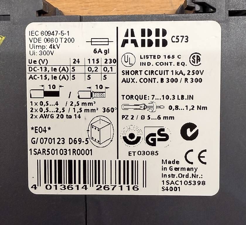 ABB Componenti elettronici: ABB C573 Sicherheitsschaltgerät – Nuovo (secondo la descrizione) da Wahlen b. Laufen venduto da zottelhans 2