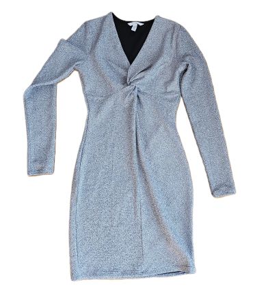 langes Cocktail Kleid Maxi Silber H&M Gr. S Business Chic