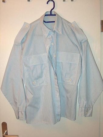 Neuw. Bluse weiss/hellblau gestreift - Gr. 40