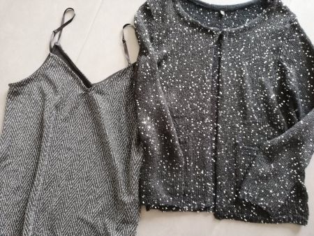 Elegante Pailetten Jacke und Top Gr S