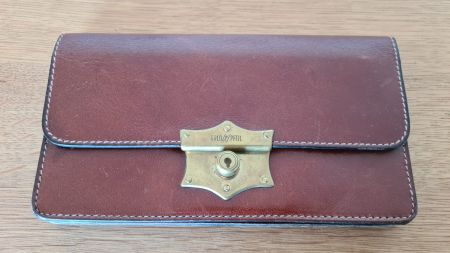 Vintage Gold Pfeil Leder Portemonnaie West Germany 60/70er