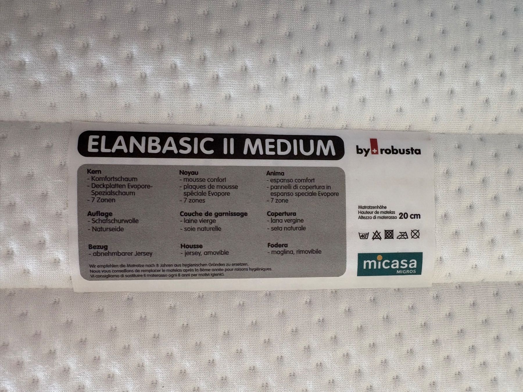 Micasa Matratzen: Elenbasic sanaflex Medium Matratze 80x200 – Gebraucht aus Zürich von BeLene