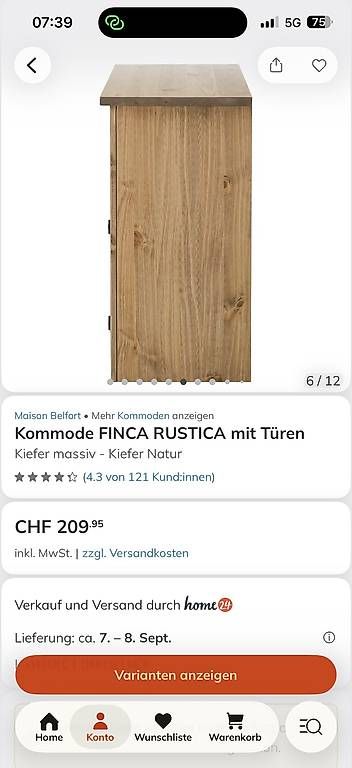Kommoden: Kommode Kiefer massiv Natur – Gebraucht aus Rossrüti von Nure61 3