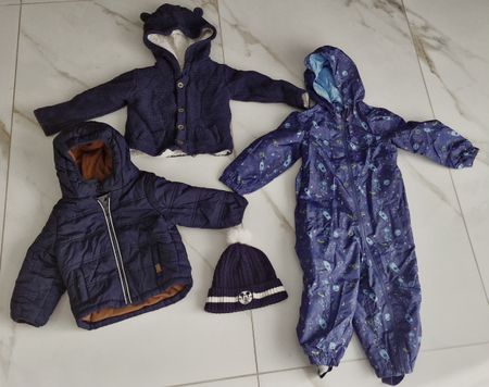 Winterkleider Set, Jacke, Overall & Mütze, Grösse 86