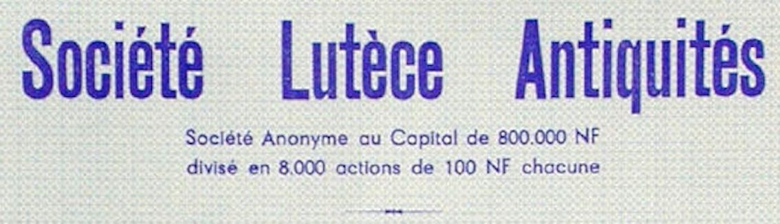 Documenti: Société Lutèce Antiquités, Paris – Usato da Solothurn venduto da Sgasche 1