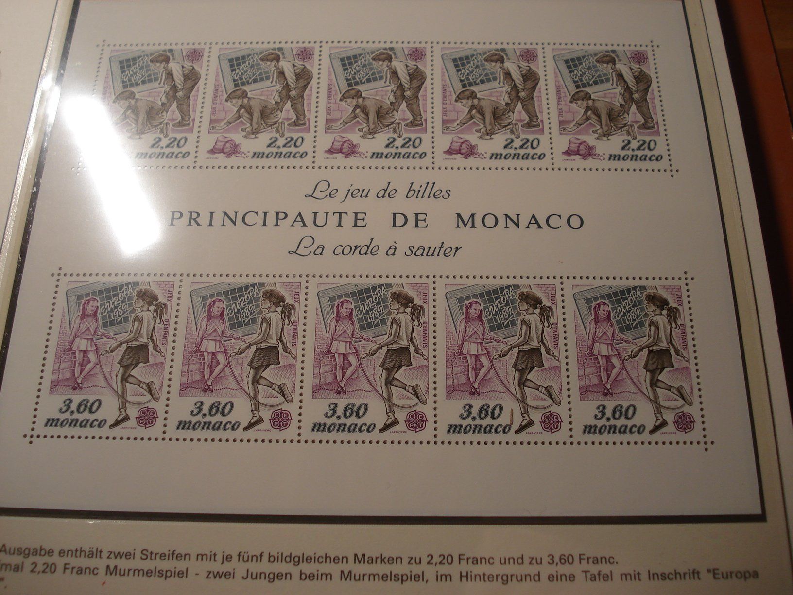 Tutti i francobolli: Monaco Bogen 1989, Kinderspiele, ** und  ET-o – Usato da Niederwil AG venduto da morostahu
