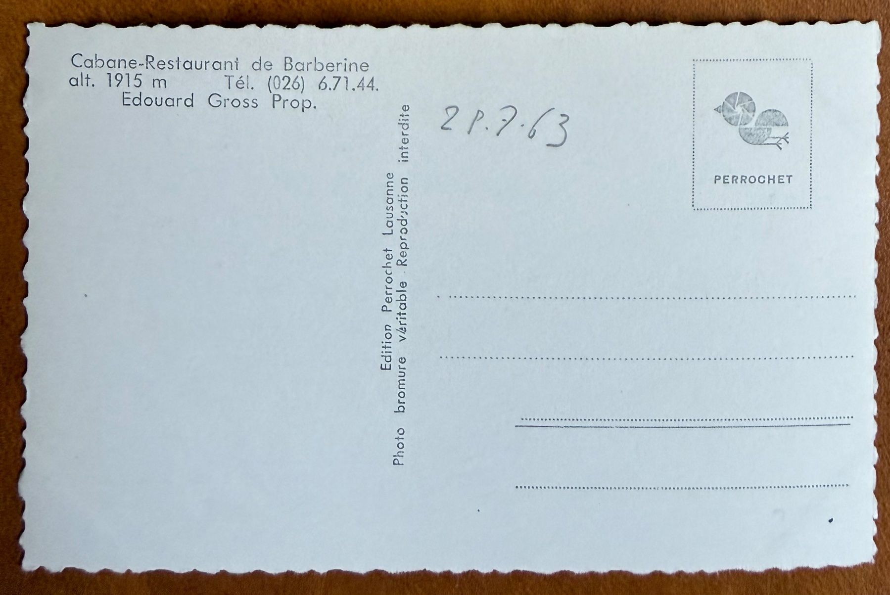 Cartoline postali: Salvan - Le lac de Barberine 1963 – Usato da Lutry venduto da Ediego 1