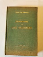 Ancien livre Répertoire des Lois Vaudoises 1937