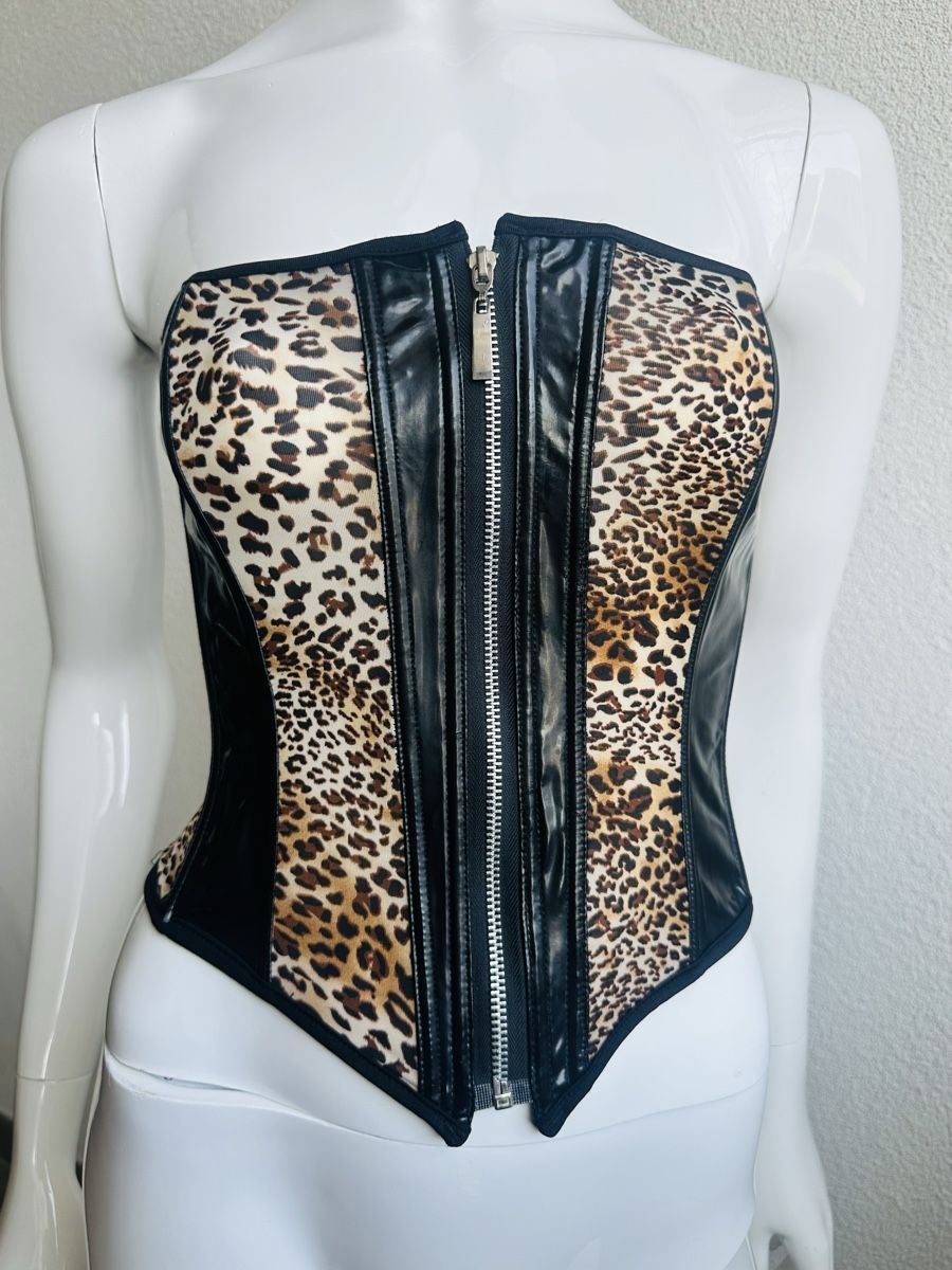 Altra biancheria intima: Leopard Print Corset Top with Front Zipper - Size S-L – Usato da Vevey venduto da ledidream 1