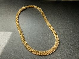 ✨Goldfarbene Halskette im römischen Strickstil, Vintage