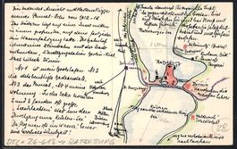 Handgemalt: Ratzeburg, Landkarte der Umg