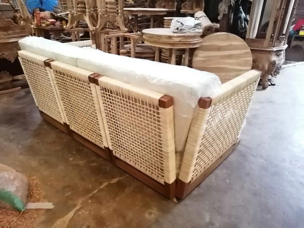 Sofas: Sofa Couch Polstermöbel Lounge Teakholz Rattan – Neu und originalverpackt aus Daisendorf von Wohn-Kult 9