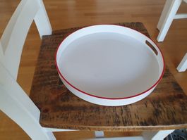 Tablett weiss/rot