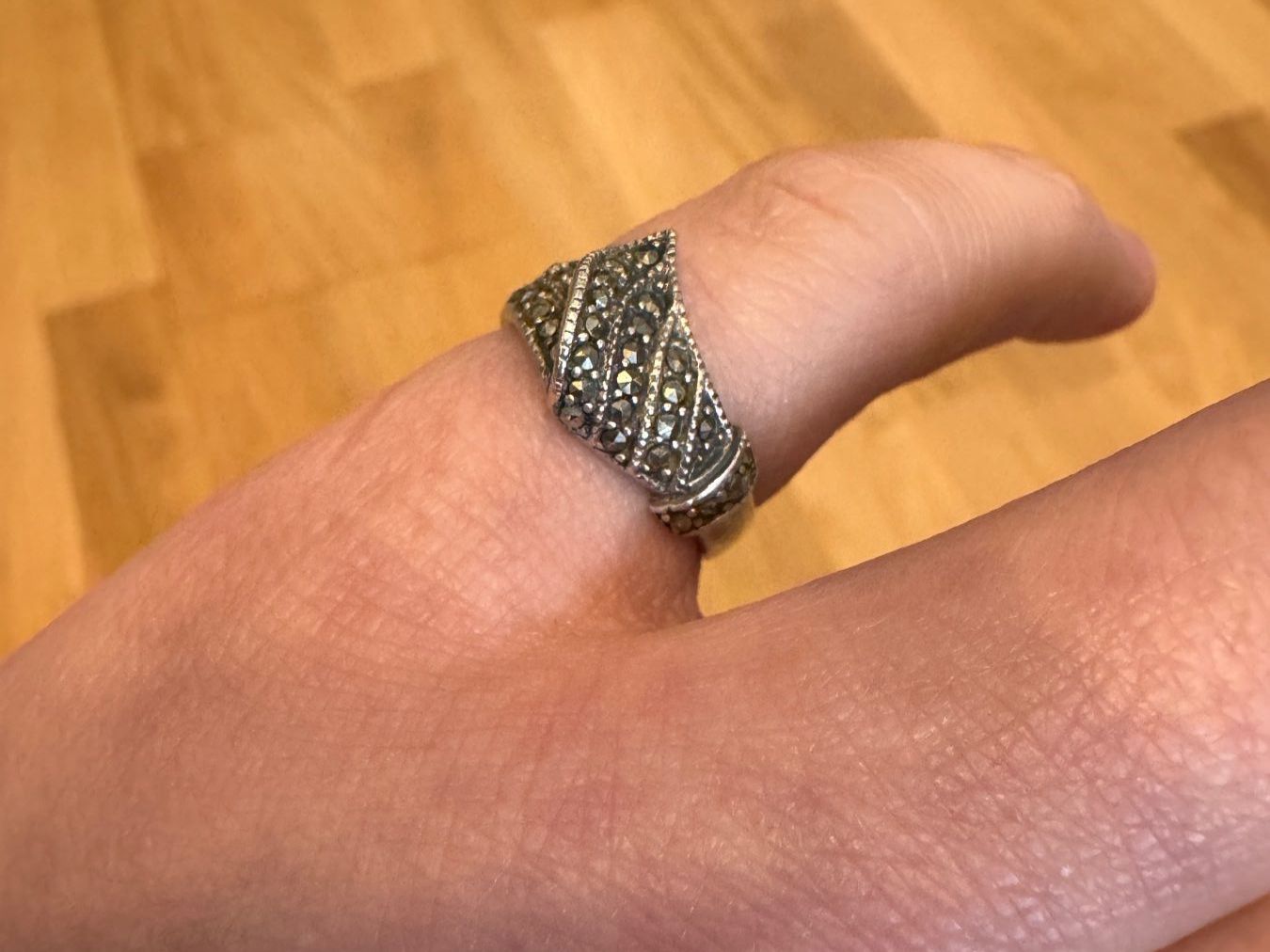 Ringe: Vintage Silberring S925 mit Markasit Stein Gr.50 – Gebraucht aus Zürich von hanna1990 1