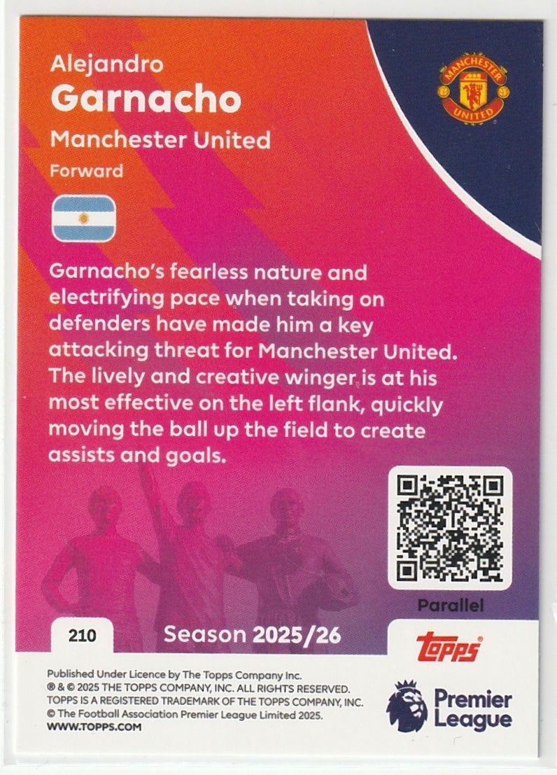 Topps Carte collezionabili: 2026 Topps Premier League Alejandro Garnacho Blue Parallel – Nuovo (secondo la descrizione) da Biel/Bienne venduto da historian-198 1