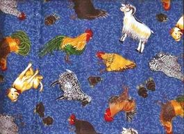 Baumwollstoff 25 x 50 cm Bauernhof Tiere