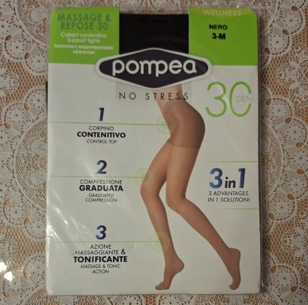 Pompea Wellness Massage 30DEN Schwarz Gr.3/M Strumpfhose