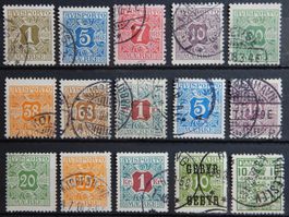 Dänemark Verrechnungsm. Kat. 1-15 gest. 1907/26 Kat. 83 Euro
