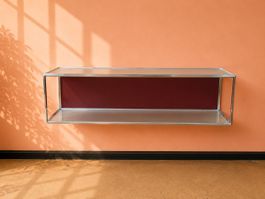 Designer-Wandregal Vitra aus Glas – Rot & Chrom
