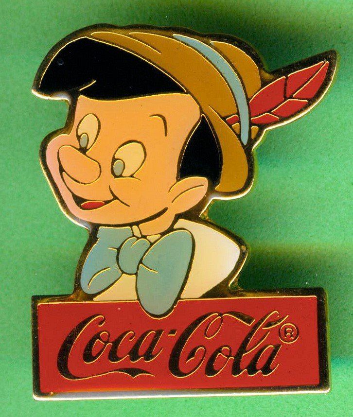 Disney Placchette & Badge: Disney   PINOCCIO   Coca Cola – Usato da Winterthur venduto da Sammleroase