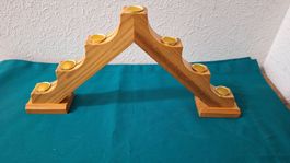 Kerzenboge , Holzbogen mit Metallfassung   für 5 Kerzen