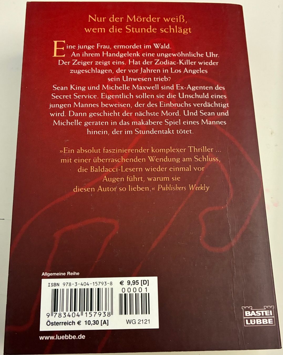 Libri: David Baldacci - Mit jedem Schlag der Stunde, Roman Top! – Usato da Reutlingen venduto da Gianni16 1