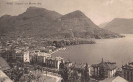 Originale alte Ansichtskarte Lugano beim Bahnhof, gel. 1913