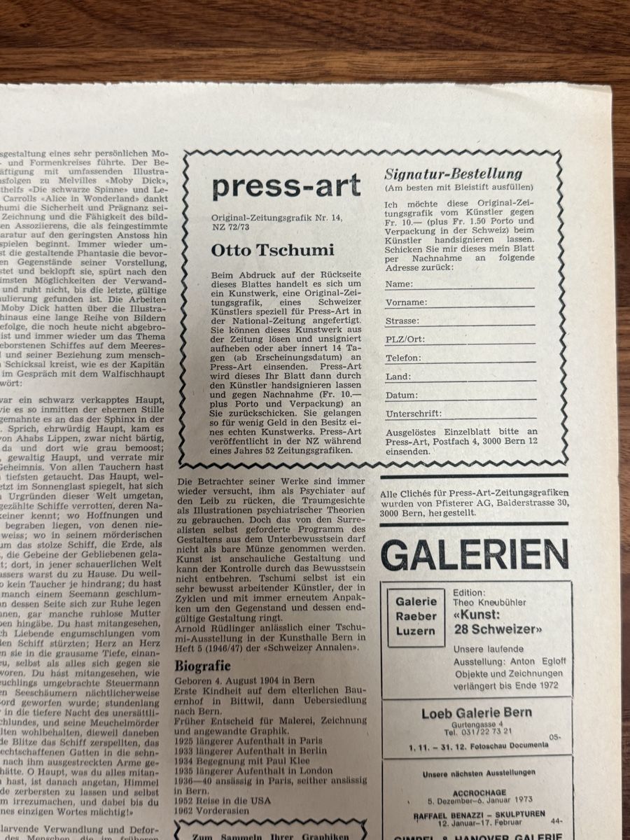 Grafica & Litografie: Otto Tschumi - Offsetdruck handsigniert – Usato da Solothurn venduto da NUVICO 4