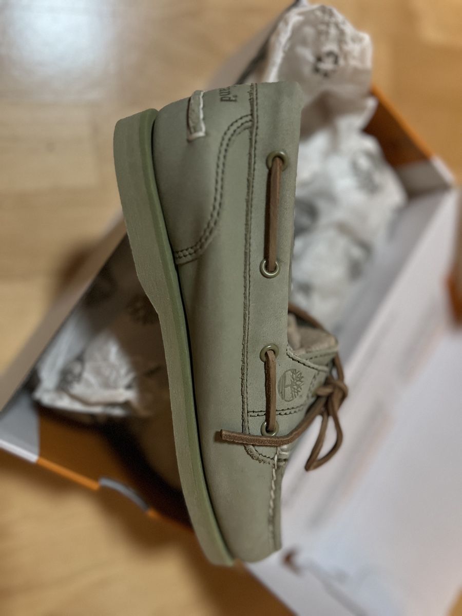 Timberland Scarpe da donna: Timberland Bootsschuhe, hellgrün Nubuck, Grösse 38 – Nuovo e nell'imballaggio originale da Nürensdorf venduto da romano_a 1