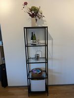 Modernes Westwing Hochregal – Metall Schwarz & Glas