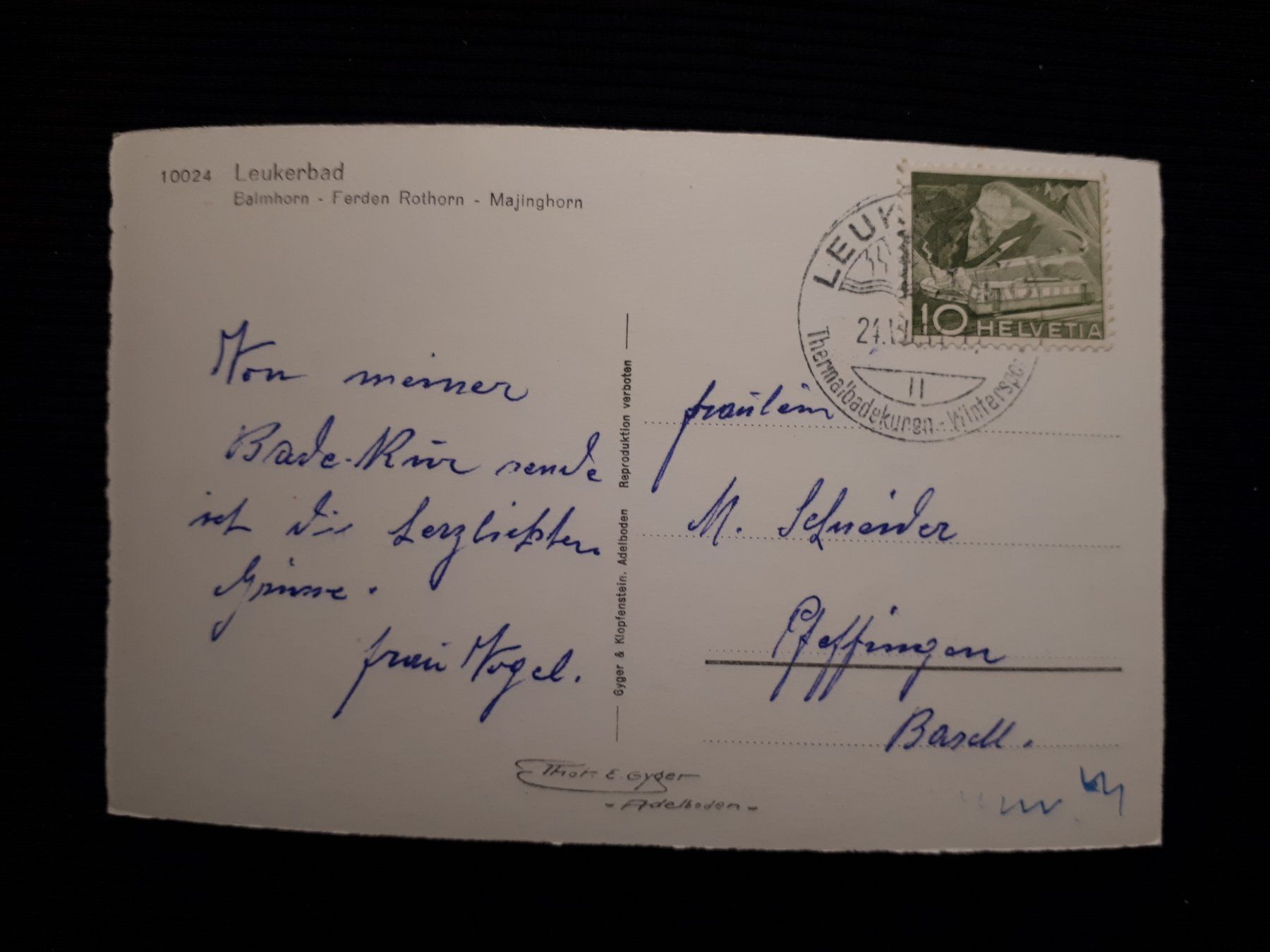 Cartoline postali: LEUKERBAD 1953 – Usato da Ponto Valentino venduto da giorgia06 1