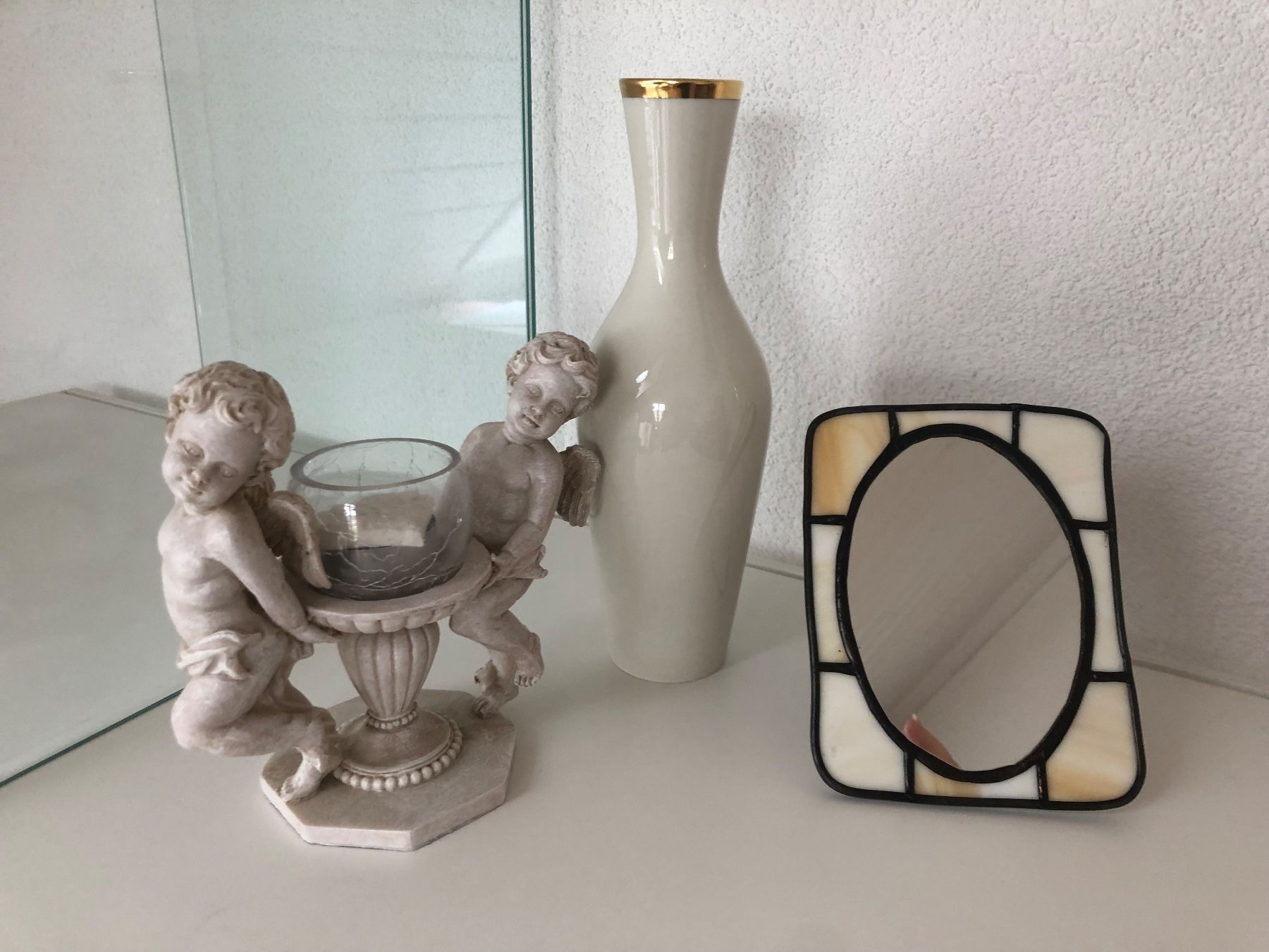 Kerzenständer: Kerzenständer mit Puten, Blumenvase, Spiegel – Gebraucht aus Buchs-ZH von Birikina 5
