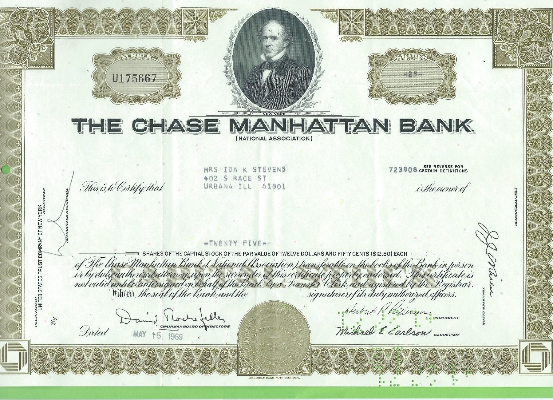 Tutti le monete: Chase Manhattan Corporation, 1969 – Usato da Zürich venduto da t24_de