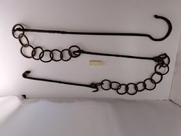 1 antike Kamin Kette mit Kessel Haken, 235cm (LOT1137#AEW0)