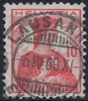 LAUSANNE 6.IV.09 - Vollstempel auf Helvetia Brustbild