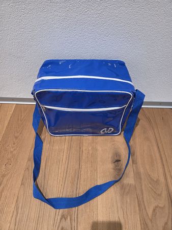 Vintage Retro Umhängetasche Blau 80er 90er Tasche PVC