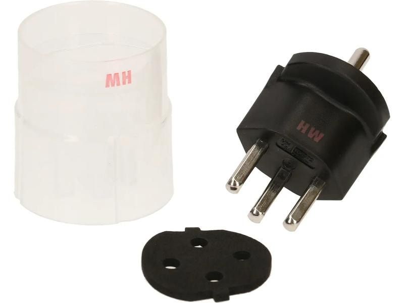Unità & Adattatore: 2 Max Hauri Fixadapter Schuko - T23 IP44, Schwarz – Nuovo e nell'imballaggio originale da Zürich venduto da Yuece