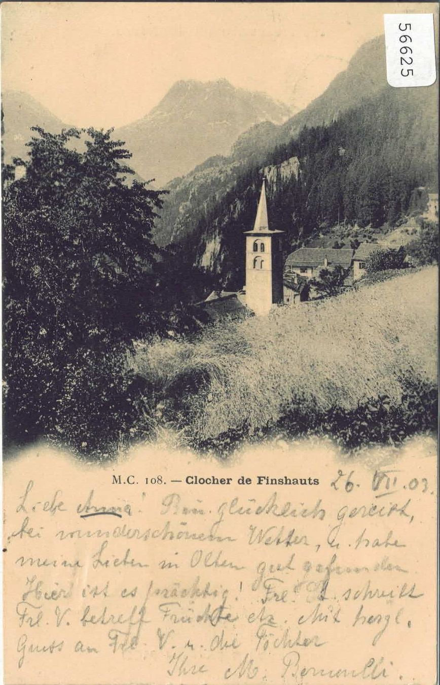 Cartes postales: Clocher de Finhaut – D'occasion à Ettingen par Kartenplanet