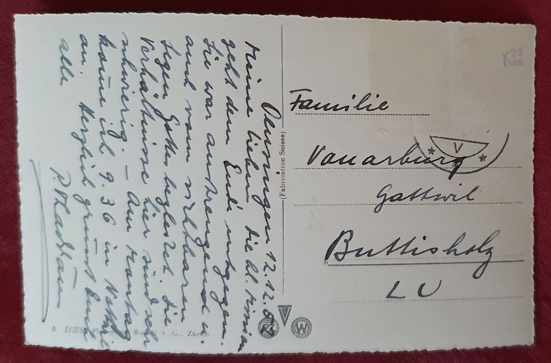 Cartoline postali: Oensingen 1952 – Usato da Kreuzlingen venduto da Rschweiz1 1
