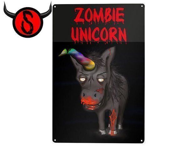 Insegne: Blechschild - Zombie Unicorn – Nuovo e nell'imballaggio originale da Buchs SG venduto da Skullep