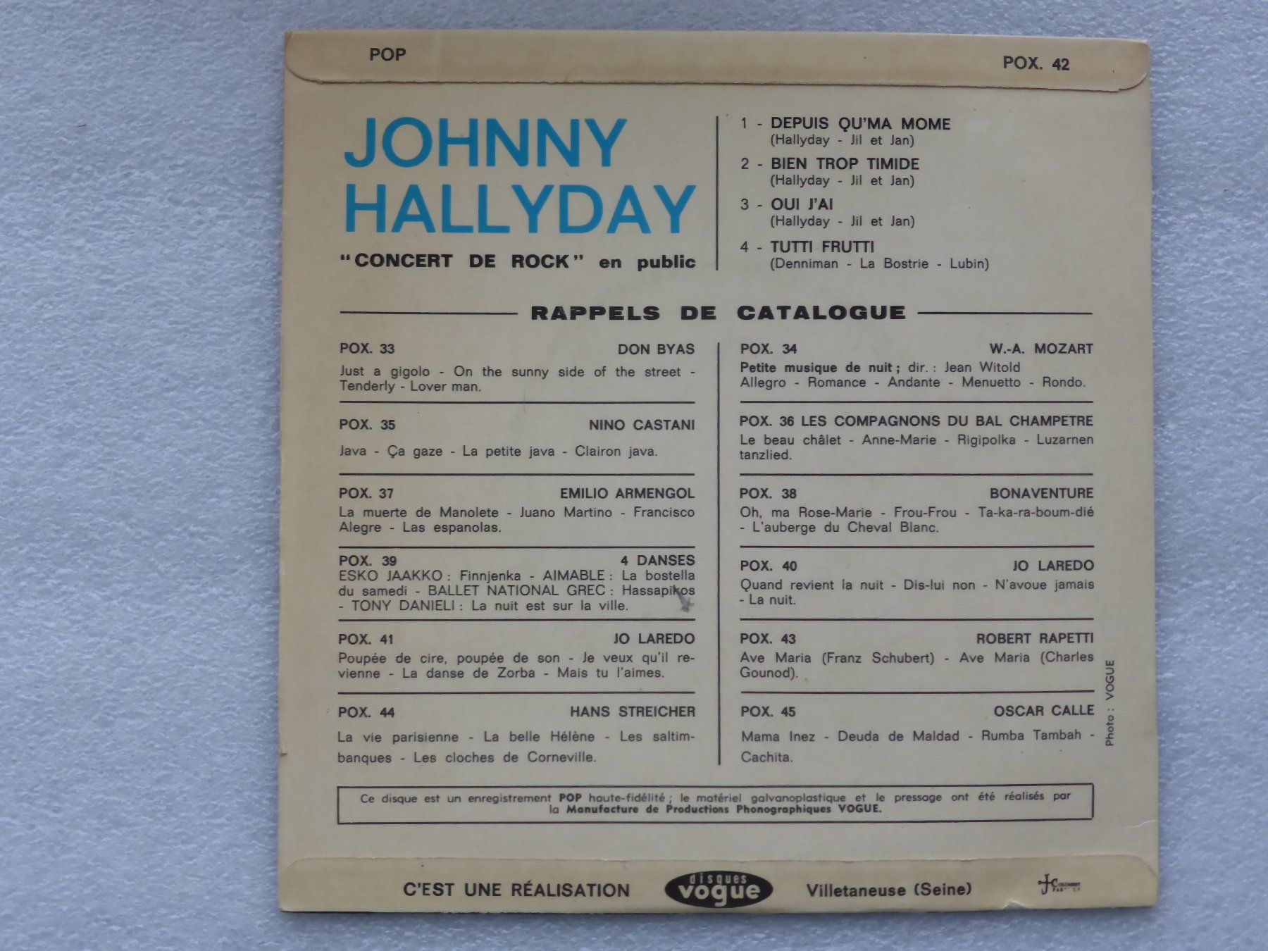 Dischi in vinile: Vinyl Single   EP  JOHNNY HALLYDAY – Usato da Küssnacht am Rigi venduto da Mondkinder 3