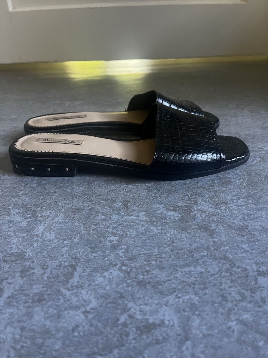 Massimo Dutti Scarpe da donna: Schwarze Leder Sandalen – Nuovo (secondo la descrizione) da Luzern venduto da ele_6wlj 4