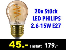 🔴  LED 20x Stück PHILIPS 2.6-15W E27 /648x