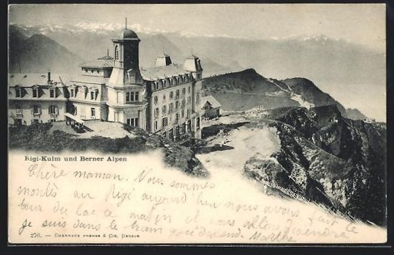 Ansichtskarten: AK Rigi-Kulm und Berner Alpen, 1899 – Gebraucht aus Berlin von bartko-reher