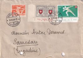 Pro Patria Brief 1950 mit B46+47 frankiert von Lausanne 2