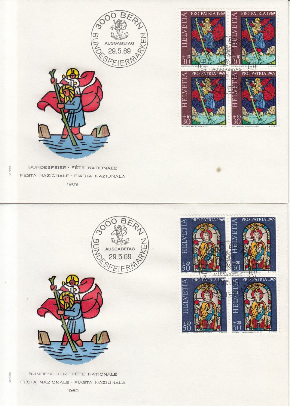 Tutti i francobolli: SBK B142 - B145 im 4er-Block FDC – Usato da Bürglen TG venduto da StampGraf 2