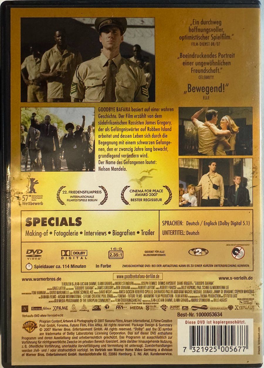 Tutti i DVDs: DVD GOODBYE BAFANA - NELSON MANNDELA – Usato da Wisen venduto da gigisna 2